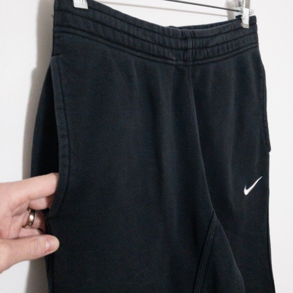 Nike Club Fleece Joggers Mens Small 28x27 Black Cotton Pocket Drawstring Lounge - Picture 4 of 12
